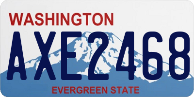 WA license plate AXE2468