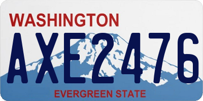 WA license plate AXE2476