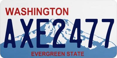 WA license plate AXE2477
