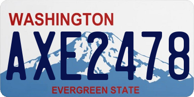 WA license plate AXE2478