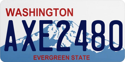 WA license plate AXE2480
