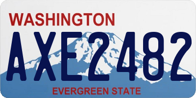 WA license plate AXE2482
