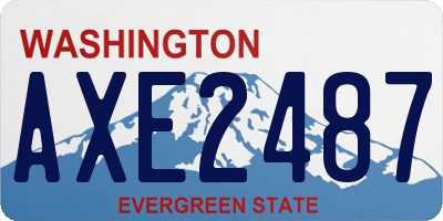 WA license plate AXE2487