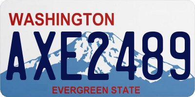WA license plate AXE2489