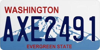 WA license plate AXE2491