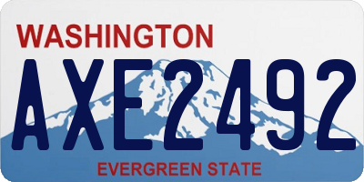 WA license plate AXE2492