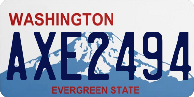 WA license plate AXE2494