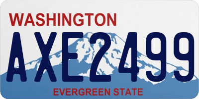 WA license plate AXE2499