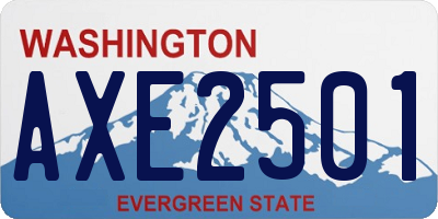 WA license plate AXE2501