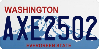 WA license plate AXE2502