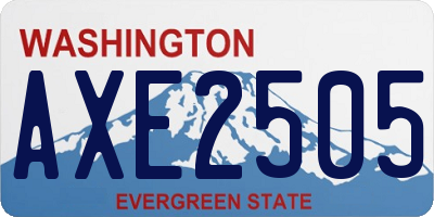 WA license plate AXE2505