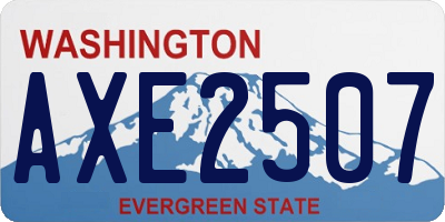 WA license plate AXE2507