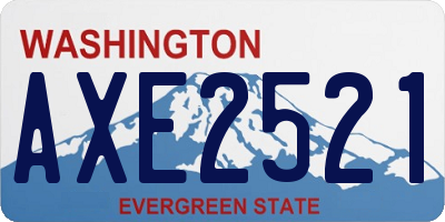 WA license plate AXE2521