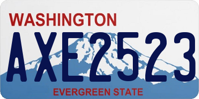 WA license plate AXE2523