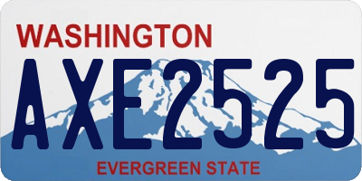 WA license plate AXE2525