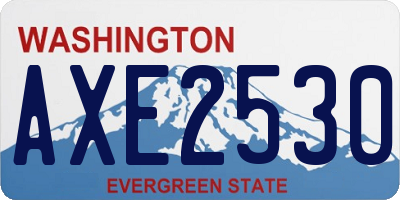WA license plate AXE2530