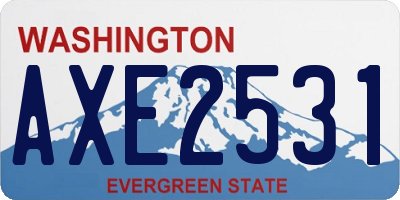 WA license plate AXE2531