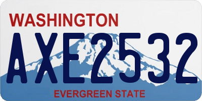 WA license plate AXE2532