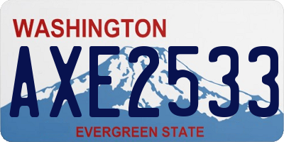 WA license plate AXE2533