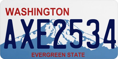 WA license plate AXE2534