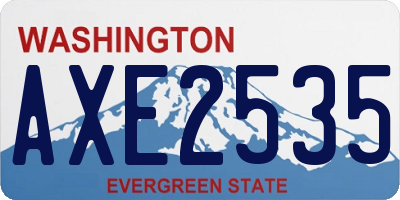 WA license plate AXE2535