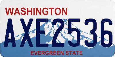 WA license plate AXE2536