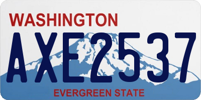 WA license plate AXE2537