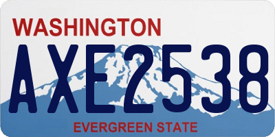 WA license plate AXE2538