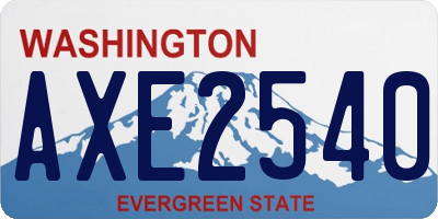 WA license plate AXE2540