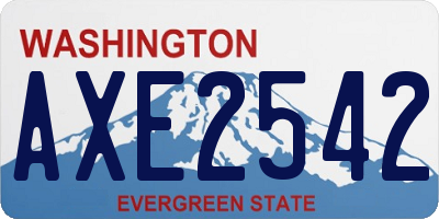 WA license plate AXE2542