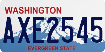 WA license plate AXE2545
