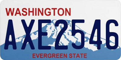 WA license plate AXE2546