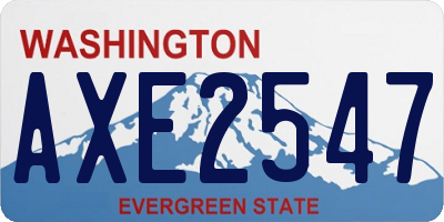 WA license plate AXE2547