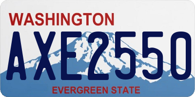 WA license plate AXE2550