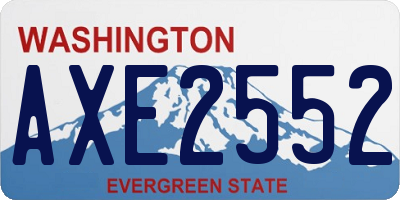 WA license plate AXE2552