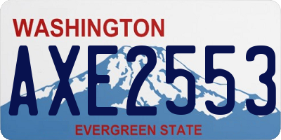 WA license plate AXE2553