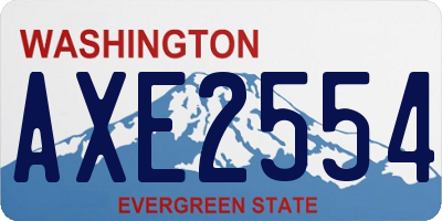 WA license plate AXE2554
