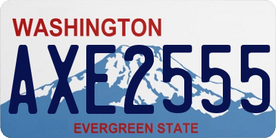 WA license plate AXE2555