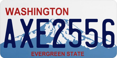 WA license plate AXE2556