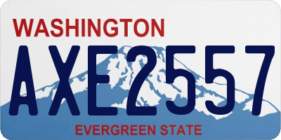 WA license plate AXE2557