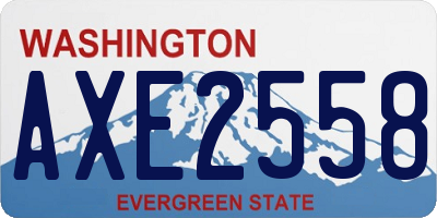 WA license plate AXE2558
