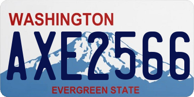 WA license plate AXE2566