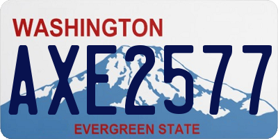 WA license plate AXE2577