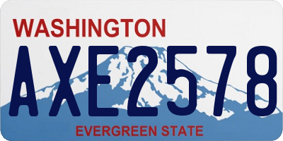 WA license plate AXE2578