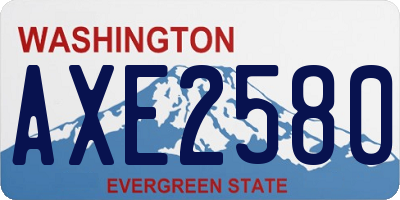 WA license plate AXE2580