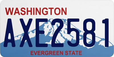 WA license plate AXE2581