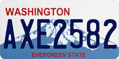 WA license plate AXE2582