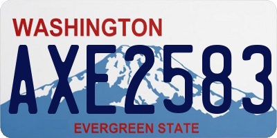 WA license plate AXE2583
