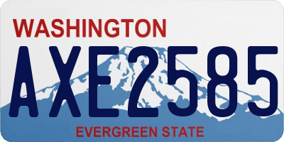 WA license plate AXE2585