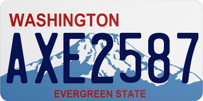WA license plate AXE2587